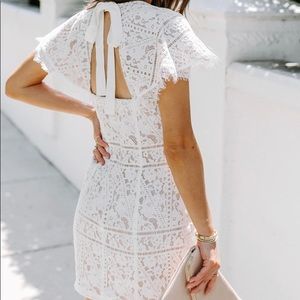 NWT- Vici- Make My Heart Beat Lace Dress- White